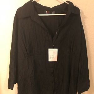 Black long sleeve button down with tank